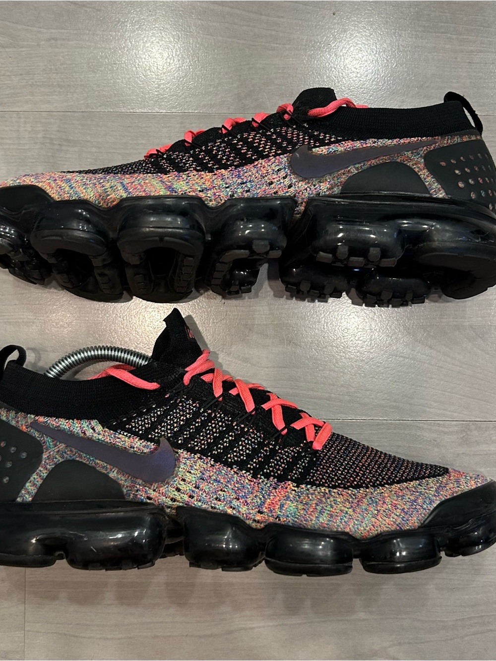 Nike VaporMax Flyknit 2 Multicolor Sneakers Shoes 942842-017 Mens Size 10.5